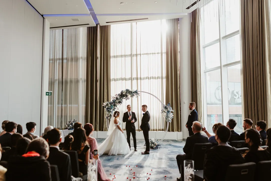 Downtown hotel ballroom ceremony